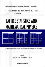 Front cover of Lattice statistics and mathematical physics by APCTP-Nankai Joint Symposium (2001 Tianjin, China)