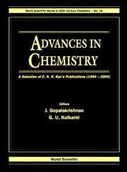 Cover of Advances in Chemistry by G. U. Kulkarni