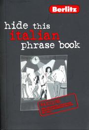 Front cover of Hide this Italian phrase book by Nadja Rizutti