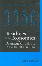 Cover of Readings in the economics of the division of labor by Guang-Zhen Sun