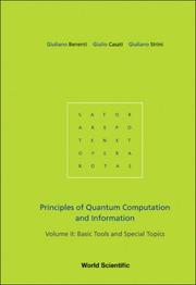 Front cover of Principles of quantum computation and information by Giuliano Benenti
