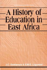 Cover of A history of education in East Africa by J. C. Ssekamwa