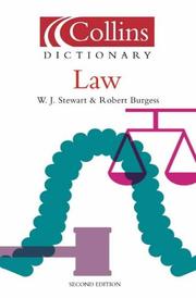Cover of Collins dictionary, law by William J. Stewart