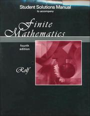 Cover of Finite Mathematics by Howard L. Rolf