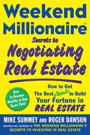 Cover of Weekend Millionaire Secrets to Negotiating Real Estate by Roger Dawson