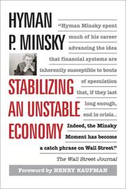 Cover of Stablizing an Unstable Economy by Hyman P. Minsky