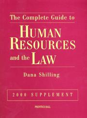 Cover of The Complete Guide to Human Resources and the Law, 2000 (Complete Guide to Human Resources & the Law Supplement) by Dana Shilling