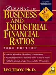 Cover of Almanac of Business and Industrial Financial Ratios 2000 by Leo Troy