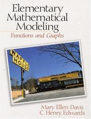 Cover of Elementary mathematical modeling by Mary Ellen Davis