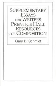 Cover of Supplementary Essays for Writers by Gary D. Schmidt