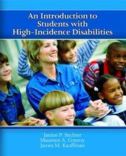 Front cover of An introduction to students with high-incidence disabilities by Janine P. Stichter