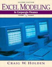 Cover of Excel Modeling in Corporate Finance by Craig W. Holden