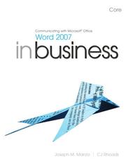 Cover of Communicating with Microsoft Office Word 2007 In Business, Core by CJ Rhoads