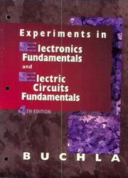 Cover of Experiments in Electronics Fundamentals and Electric Circuits Fundamentals by David Buchla