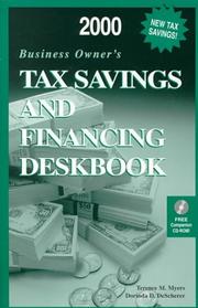 Front cover of 2000 Business Owner's Tax Savings and Financing Deskbook by Terence M. Meyers