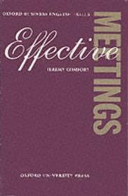 Front cover of Effective Meetings by Jeremy Comfort