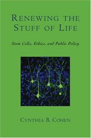 Front cover of Renewing the stuff of life by Cynthia B. Cohen
