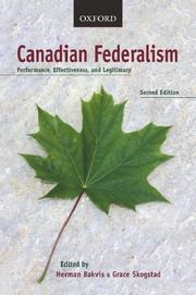 Front cover of Canadian federalism by Herman Bakvis