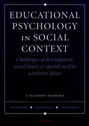 Front cover of Educational Psychology in Social Context by D. R. Donald