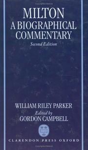 Cover of Milton by William Riley Parker