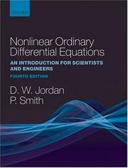 Cover of Nonlinear ordinary differential equations by D. W. Jordan