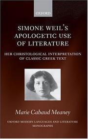 Front cover of Simone Weil's Apologetic Use of Literature by Marie Cabaud Meaney