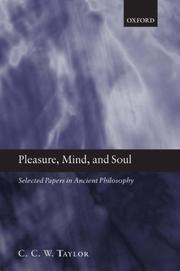 Front cover of Pleasure, Mind, and Soul by C. C. W. Taylor
