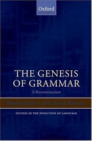 Front cover of The genesis of grammar by Bernd Heine