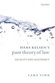 Cover of Hans Kelsen's Pure Theory of Law by Lars Vinx
