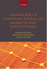 Front cover of Handbook of European financial markets and institutions by Xavier Freixas