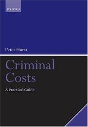 Cover of Criminal costs by Peter T. Hurst
