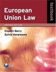 Front cover of European Union law by Elspeth Berry