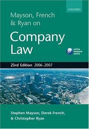 Front cover of Mayson, French & Ryan on company law by Stephen W. Mayson