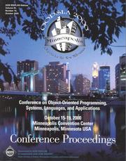 Cover of OOPSLA '00 Conference Proceedings by ACM Press