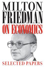 Front cover of Milton Friedman on Economics by Milton Friedman