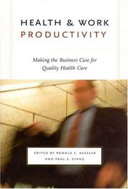 Front cover of Health & work productivity by Ronald C. Kessler