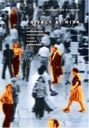 Cover of Privacy at Risk by Christopher Slobogin