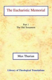 Cover of The Eucharistic memorial by Max Thurian