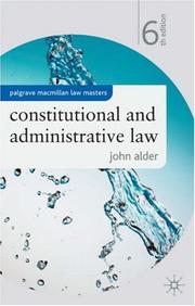 Front cover of Constitutional and Administrative Law by John Alder