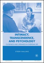 Front cover of Intimacy, transcendence, and psychology by Steen Halling
