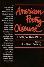 Front cover of AMERICAN POETRY OBSERVED by Joe Bellamy