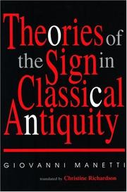 Front cover of Theories of the sign in classical antiquity by Giovanni Manetti