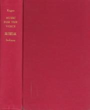 Cover of Music for the voice by Sergius Kagen