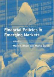 Front cover of Financial policies in emerging markets by Mario I. Blejer