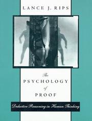 Front cover of The Psychology of proof by Lance J. Rips