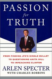 Cover of Passion for truth by Arlen Specter