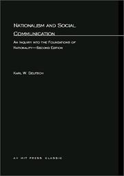 Front cover of Nationalism and Social Communication by Karl W. Deutsch