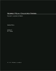 Cover of George Pólya by George Pólya