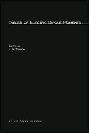 Front cover of Tables of Electric Dipole Moments by L. G. Wesson