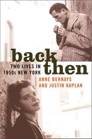 Cover of Back then by Anne Bernays